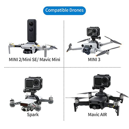 Hanatora Camera Expansion Mount Holder with Adapter for DJI Mini/Mavic Drone, Sports Cameras Connector Bracket Accessories