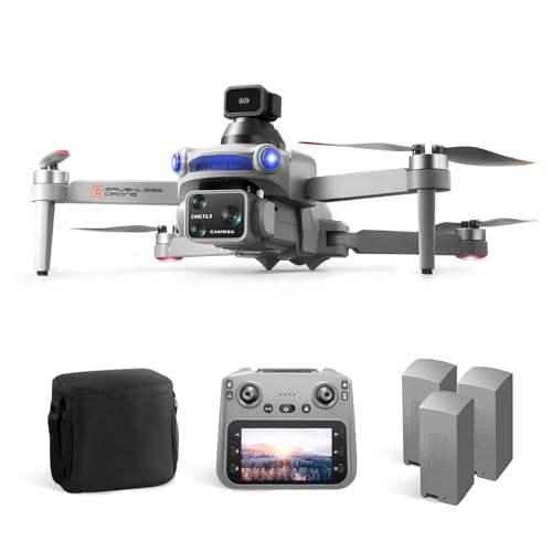 S119 4K Drone with Camera for Adults, GPS Auto Return, Obstacle Avoidance, Brushless Motor, 5G Screen Remote, 3 Batteries 75 Min Flight, Dual Camera 120° Wide-Angle, 2000M Range, 120M Altitude FPV Quadcopter