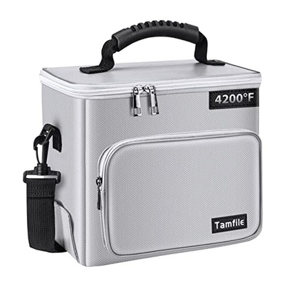 Tamfile Fireproof Lipo Battery Bag, 4200°F Explosionproof Lipo Safe, Silver - color: Silver