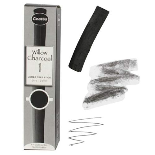PH Coate Artist Willow Charcoal Jumbo, 1 Stick, Black - style: Jumbo