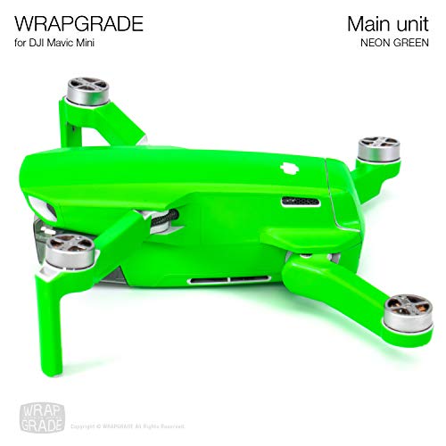 Wrapgrade Skin compatible with DJI Mavic Mini (NEON GREEN) - color: NEON GREEN