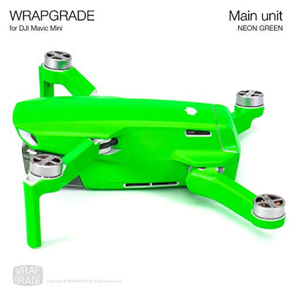 Wrapgrade Skin compatible with DJI Mavic Mini (NEON GREEN) - color: NEON GREEN