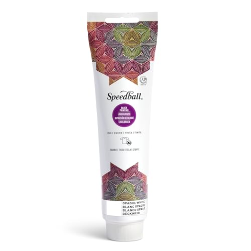 Speedball - 3685 Fabric Block Printing Ink, 5 Ounce, Opaque White - color: Opaque White, size: 5 fl oz