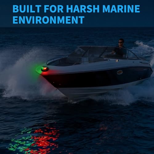 Obcursco Boat Navigation Lights, Red and Green LED Light, Boat Accessories - color: Silver