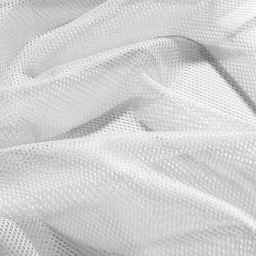 White Mesh Fabric by The Yard, 60" Wide Polyester Netting for DIY, 1 Yard - color: White, size: 5 yard pre cut