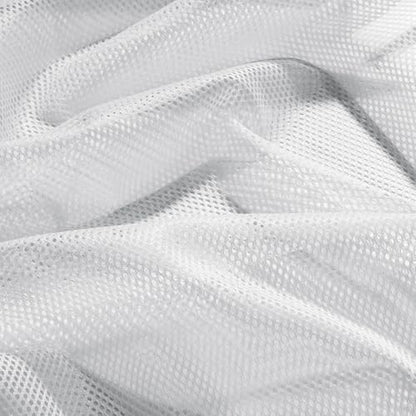 White Mesh Fabric by The Yard, 60" Wide Polyester Netting for DIY, 1 Yard - color: White, size: 5 yard pre cut