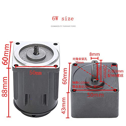 0-27RPM 6W 50K Variable Speed AC Gear Reduction Motor with Controller - color: 6W 50K