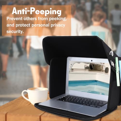 Laptop Sun Shade Laptop Sun Glare Shield Privacy Screen Hood 15-16'' - size: 15-16in