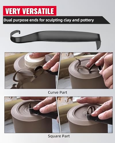 Pottery Trimming Tools, Double Ended Pottery Tool for Carving, Clay Trimming Tool Artists 2 Packs