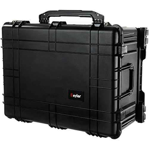 Eylar 31.5" X-Large Protective Roller Hard Case for Cameras, Drones, Tools, and AV Equipment with IP67 Waterproof, Shock Resistant, and Customizable Foam Inserts (Black) - color: Black