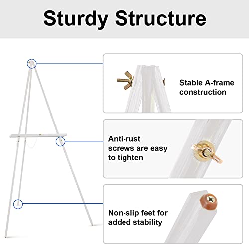 Falling in Art 65" A-Frame Wooden Tripod Easel Stand (White) - color: White-1 Pack