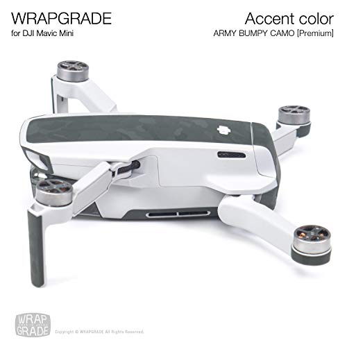 Wrapgrade Skin Compatible with DJI Mavic Mini & 2 SE & 4K | Accent Color (Army Bumpy CAMO) - color: Army Bumpy Camo