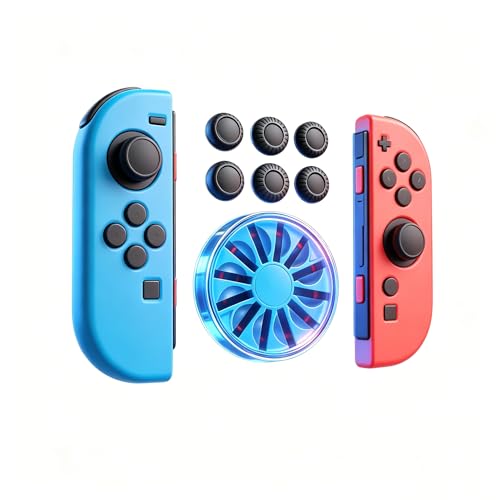 Switch 2/Switch dedicated central accessories, including silicone joystick protectors, invisible elastic protective covers, a 360-degree rotatable game cartridge stand, and two controller protectors, designed to be shockproof and non-slip.