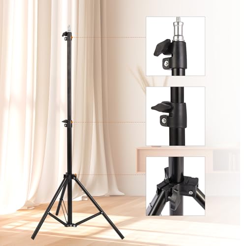 Professional Tripod Stand, Mini Projector Tripod,Adjustable Height Light Stand for Ring Light/Webcam/Mini Projector/Phone, Portable Light Duty Support (Black,22"-63")