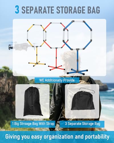Portable Drone Obstacle Course Kit with 3 Size Hoop Gates & Storage Bag - size: 20"/23"/27"