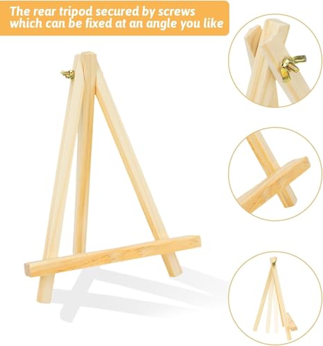 ANDES 9In Wood Tabletop Painting Easels 6 Pack, Arts & Crafts Display Stand - style: 4-pack
