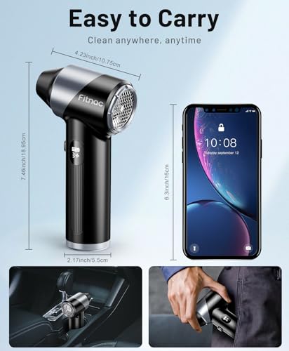 Compressed Air Duster-310,000RPM Cordless Air Blower with LED Light, 4 Gear Adjustable Turbo Fan, Super Power Electric Air Duster for Computer, Keyboard, Outdoor, House and Car