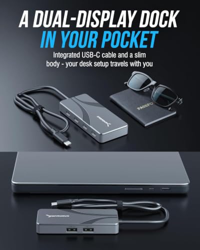 SABRENT OMNIPORT 7D USB-C Dock, Dual 4K HDMI, 100W PD (HB-UC7D) - size: 7-in-1 Dual Display