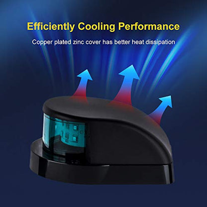 LED Boat Navigations Light Marine Red and Green Bow Light Black New - color: Black New Version