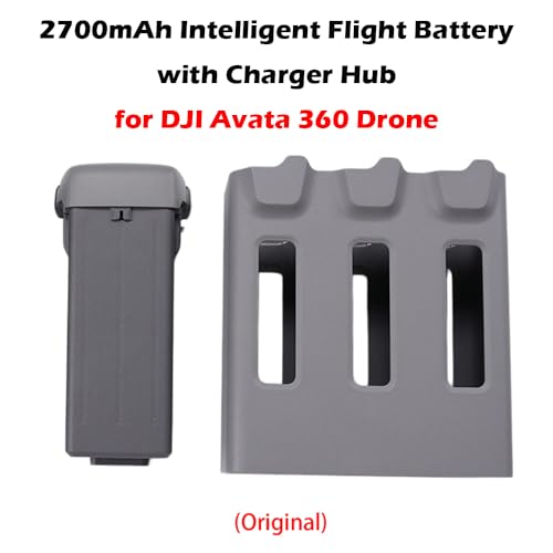 Original 2700mAh Intelligent Flight Battery with Charger Hub for DJI Avata 360 Drone Replacement Flight Time 23 Minutes Battery Spare Parts Accessories (1*Battery+1*Charger Hub) - color: 1*Battery+1*Charger