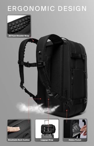 BlackVoyage Vortex Vacuum Seal Travel Backpack 60L Expandable Air Compression System Water Resistant TSA Lock Carry-On - color: Gray