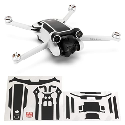 WRAPGRADE Skin Stickers Compatible with DJI Mini 3 Pro | Accent Color (Stealth Black) - color: Stealth Black