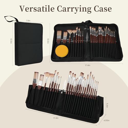26pcs Paint Brush Set, Acrylic Paint Brushes, Acrylic Brush for Watercolor