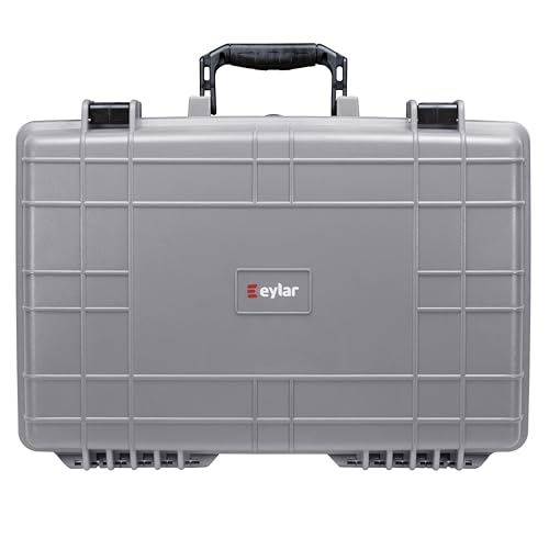 Eylar 20” Hard Laptop Case Equipped with RAGAR Reconfigurable & Reusable XP Crosslinked Foam Insert, Waterproof, Shockproof for Equipment, Drones, and Cameras (1 RAGAR Layer) (Gray) - color: Gray