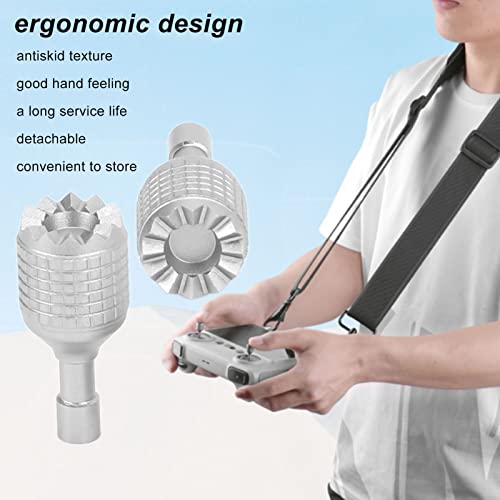 2 PCS Drone Remote Controller Sticks, Drone Remote Controller Thumb Stick Aluminum Alloy Remote Control Joysticks Rocker Replacement Parts for DJI Mini 3 Pro(Silver)