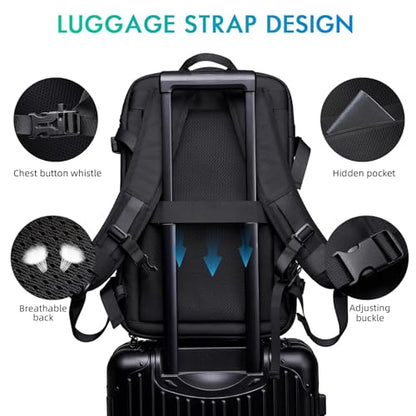 TANGCORLE Travel Backpack, 45L Carry On, Airline Approved - color: Black-a45