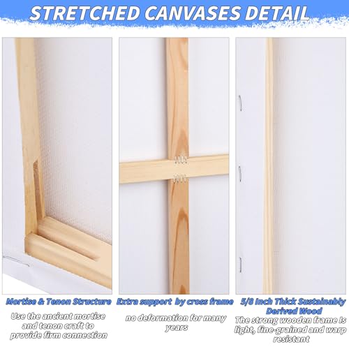 Oleitodh 3 Pack Stretched Canvas 48x36 Inch Large Cotton Painting Canvas - size: 36" x48"-3 Pack