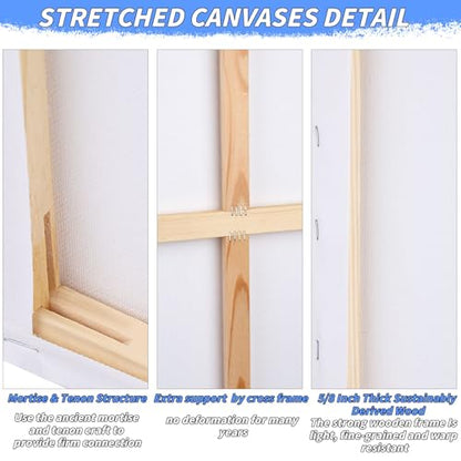 Oleitodh 3 Pack Stretched Canvas 48x36 Inch Large Cotton Painting Canvas - size: 36" x48"-3 Pack