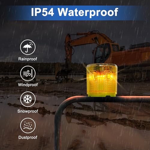 Aolyty Solar Strobe Warning Light, Magnetic Base, 360° Visible, Blue - color: Blue
