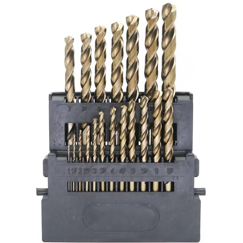 Metric Cobalt Drill Bits 1-10mm 19PCS, M35 high speed steel, high hardness straight shank drill, mechanical or hand drill for drilling, suitable for stainless steel, iron, copper and aluminum. - size: 1-10 mm (19 Count)
