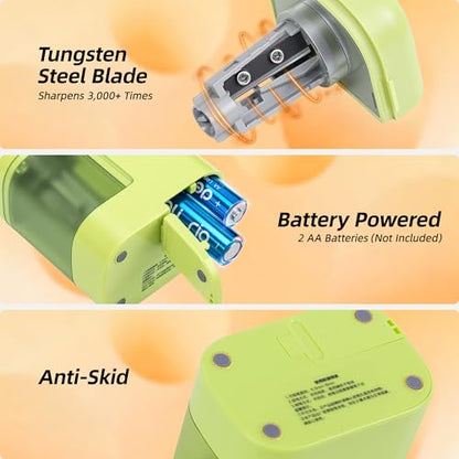 Deli Electric Pencil Sharpener, Battery Operated Portable Pencil Sharpener - color: Green