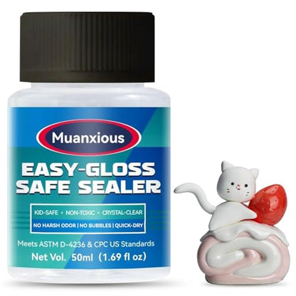 Air-Dry Clay Varnish, Clear Gloss, Low Odor, ASTM D-4236, 50 mL - size: 50ml (1.69 fl oz)