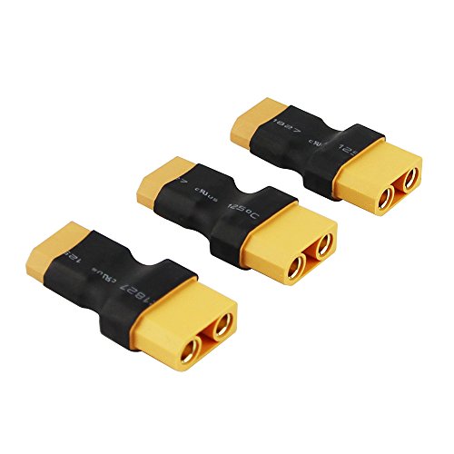 3pcs Male XT60 to Female XT90 Connector Adapter XT-90 XT-60 for RC Battery(Pack of 3)