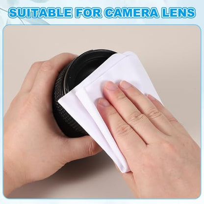 PATIKIL Glasses Cleaning Cloth 6.9" x 5.7", 12 Pcs Microfiber Eyeglasses Cleaner Cloths Soft Suede Wipe Screen for Camera Len Eyeglass Screens Phones Smart Devices, White - color: White, size: 6.9" x 5.7"