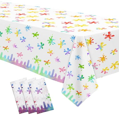 Xigejob Slime Birthday Party Tablecloth Decorations for Kids, Pink, 3 Pack