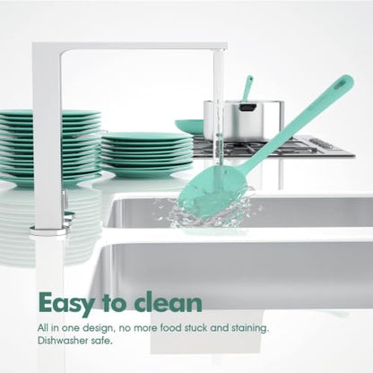 ChefAide 4 Pieces Silicone Spatulas Set, Heat Resistant Rubber Spatula - color: Sage, size: 4 pieces