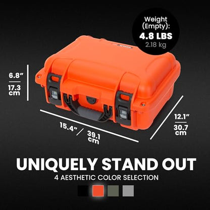 NANUK 915 DJI™ Mini 3 & 4 Pro - Waterproof Hard Case with Drone Foam Insert, Crushproof, Portable Travel Case, Made in Canada – Orange (15.8" x 12.1" x 6.8") - color: Orange
