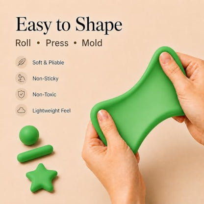 Green Air Dry Foam Clay 100g/3.5oz, Soft & Easy to Mold - color: Green