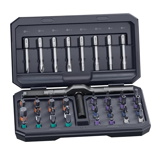 42 in 1 Magnetic Screwdriver Set, Multi Bit Ratcheting Screwdriver Set - color: Grey, size: 42 PCS