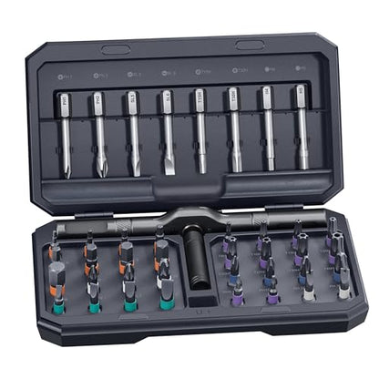 42 in 1 Magnetic Screwdriver Set, Multi Bit Ratcheting Screwdriver Set - color: Grey, size: 42 PCS