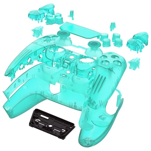 eXtremeRate Full Set Shell with Buttons Touchpad Cover, Emerald Green Custom Replacement Decorative Trim Shell Front Back Plates Compatible with p s 5 Controller BDM-010 020 - Without Controller - color: Emerald Green