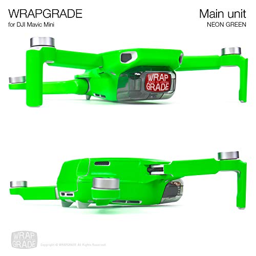 Wrapgrade Skin compatible with DJI Mavic Mini (NEON GREEN) - color: NEON GREEN