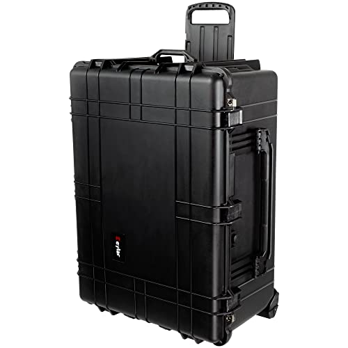 Eylar 31.5" X-Large Protective Roller Hard Case for Cameras, Drones, Tools, and AV Equipment with IP67 Waterproof, Shock Resistant, and Customizable Foam Inserts (Black) - color: Black