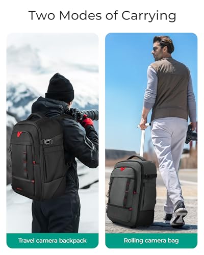 BAGSMART Camera Bag for DSLRs Professional Large Camera Backpacks - color: Black