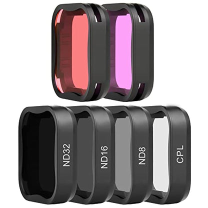 SOONSUN 6-Pack ND/CPL & Snorkeling Lens Filters for GoPro Hero 7/6/5 Black