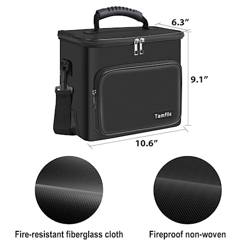 Tamfile Fireproof Lipo Battery Bag, 4200°F Explosionproof Lipo Safe, Black - color: Black